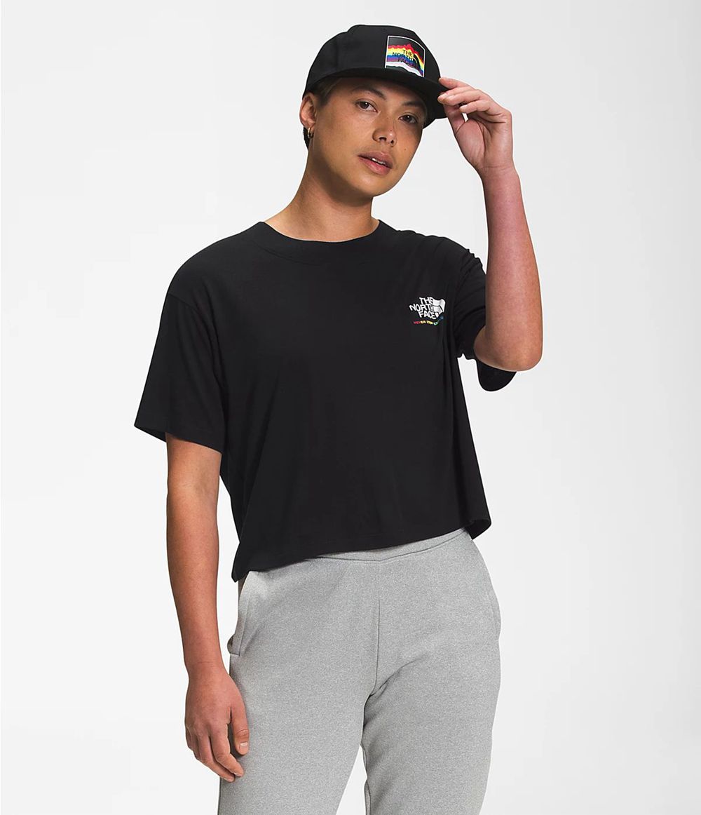 The North Face Pride Kurzer Ärmel Crop T-Shirts Herren - Schwarz CH-927ICPR